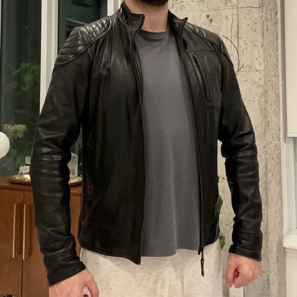 Rudsak Black Leather Moto Jacket – Men’s M – Premium Genuine Leather - Picture 7 of 7